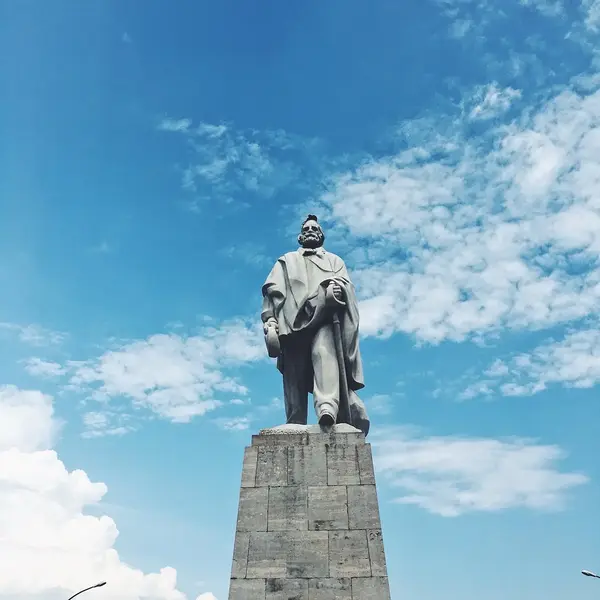 Monument to Giuseppe Garibaldi in Piazza Garibaldi, Reggio Calabria, carved in white Carrara marble