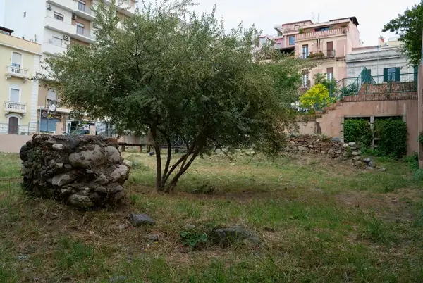 Ancient terracotta fragments and ruins at Griso Laboccetta Archaeological Park in Reggio Calabria